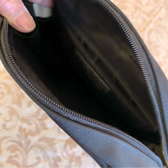 J Ferrar Square Top Handle Black Nylon Satchel Handbag - Picture 3 of 7